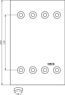 Комплект барабанных накладок SAF / 300x200; 1-й РЕМ. (64 отв.: 8x18 / 93252) для SAF (саф)