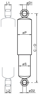 Амортизатор BPW / (0/0) D1 x L1: 24 x 55/D2 x L2: 24 x 55//C - O: 432 - 698 для BPW (бпв)