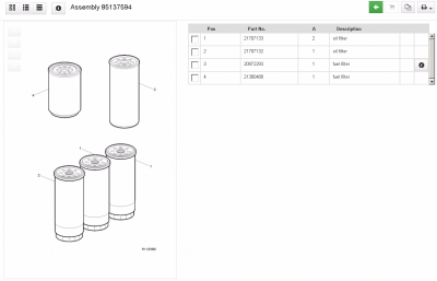Комплект фильтров VO / состоит из: № 21707133 (фильтр масляный - 2 шт.); № 21707132 (фильтр масляный - 1 шт.); № 20972293 (фильтр топливный - 1 шт.); № 21380488 (фильтр топливный - 1 шт.)
