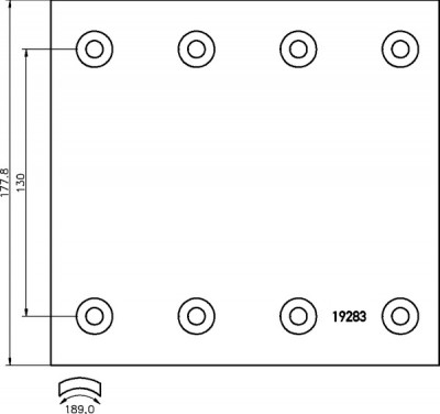 Комплект барабанных накладок SAF / 420x178; 1-й РЕМ. (64 отв.: 8x15 / 93251) для SAF (саф)