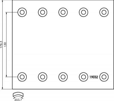 Комплект (колодки + накладки + РМК) BPW / 420x180 (19032); наклепанные; комплект на ось; SN4218 1995=> для BPW (бпв)